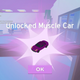 A small purple muscle car appears in a Roblox pop-up notification.